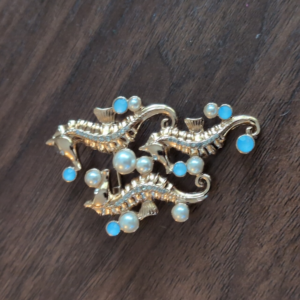 Anne Klein Seahorse Brooch
